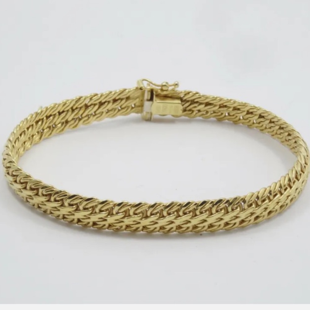 14kt Duchi Brunetto Solid Gold Italy Brev mesh chain link bracelet